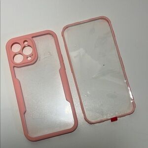 Elegant Pink Transparent Phone Case- iPhone 13 Promax
